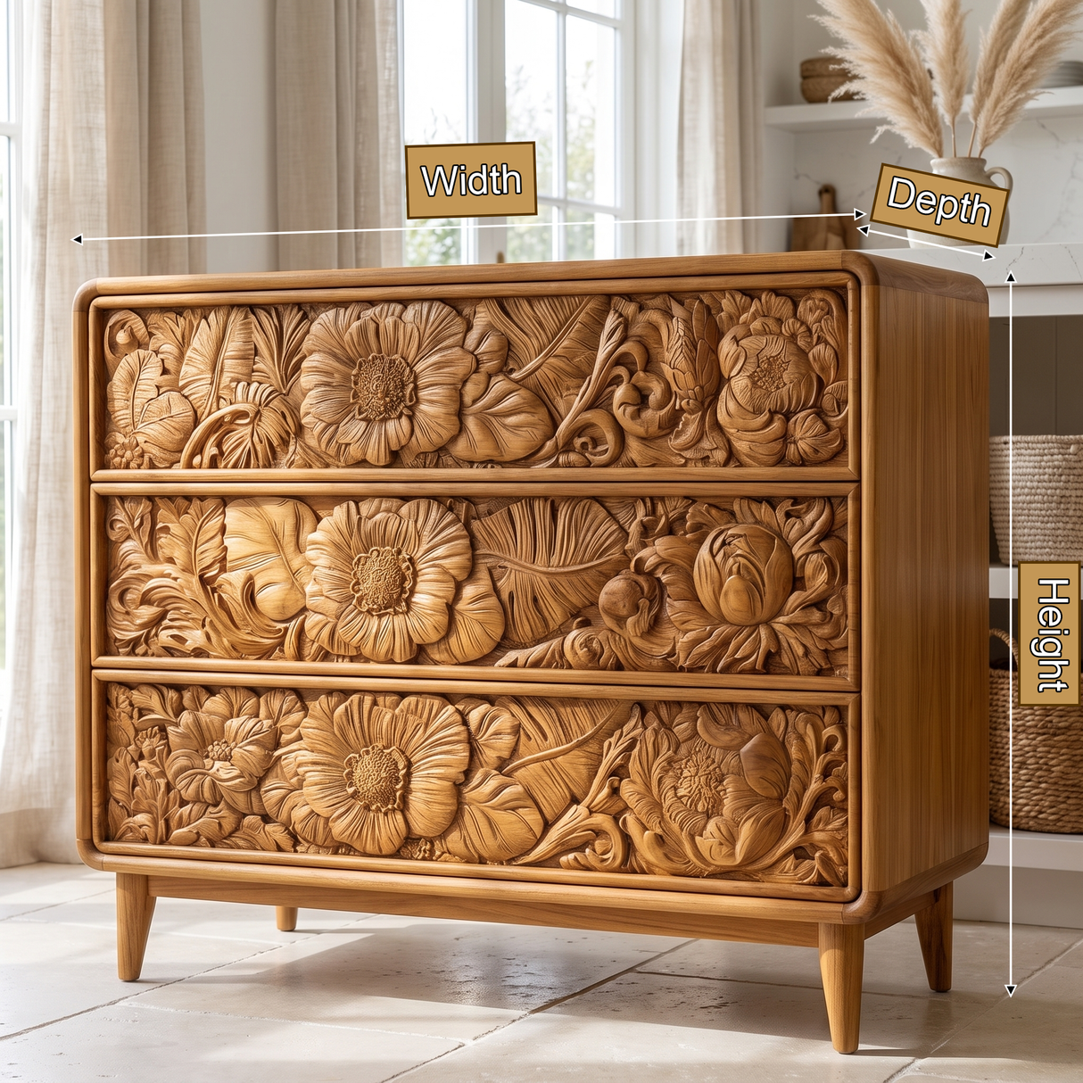 Floravelle Handcrafted Solid Wood Sideboard Cabinet SPA254542 - Timberustic Sideboard Cabinet