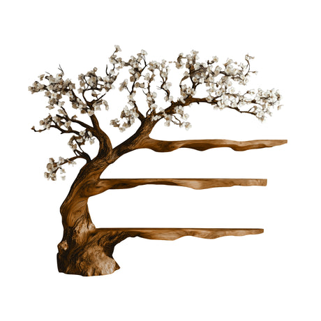 Floravelle Handcrafted Solid Wood Tree Bookshelf Brown - Timberustic Tree Bookshelf