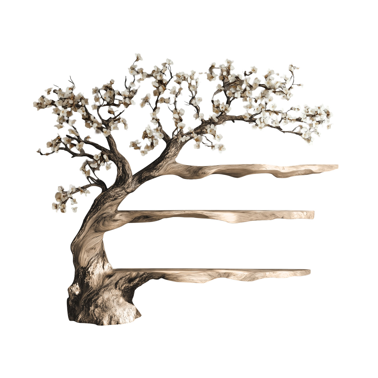 Floravelle Handcrafted Solid Wood Tree Bookshelf