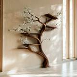 Floravern Handcrafted Solid Wood Tree Bookshelf