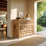 Florayne Hand-Carved Solid Wood Sideboard Cabinet