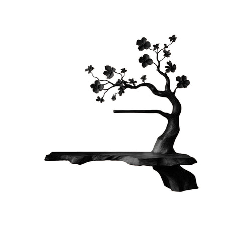 Florentis Sculpted Solid Wood Tree-Inspired Display Shelf Black - Timberustic Tree-Inspired Display Shelf