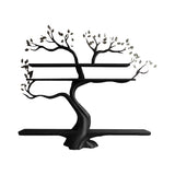 Florentis Sculpted Solid Wood Tree Bookshelf with Bench Black - Timberustic Tree Bookshelf with Bench