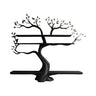 Florentis Sculpted Solid Wood Tree Bookshelf with Bench Black - Timberustic Tree Bookshelf with Bench