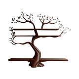 Florentis Sculpted Solid Wood Tree Bookshelf with Bench Dark Walnut - Timberustic Tree Bookshelf with Bench