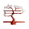 Florentis Sculpted Solid Wood Tree Bookshelf with Bench Mahogany - Timberustic Tree Bookshelf with Bench