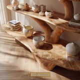 Florentis Sculptural Live Edge Solid Wood Tree Bookshelf - Timberustic Tree Bookshelf