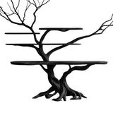 Florien Sculpted Solid Wood Console Table with Shelves Black - Timberustic Console Table with Shelves