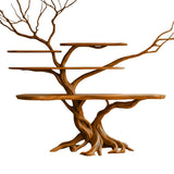 Florien Sculpted Solid Wood Console Table with Shelves Brown - Timberustic Console Table with Shelves