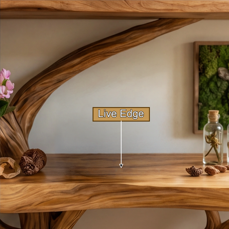 Florien Sculpted Solid Wood Console Table with Shelves - Timberustic Console Table with Shelves