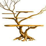Florien Sculpted Solid Wood Console Table with Shelves Teak - Timberustic Console Table with Shelves