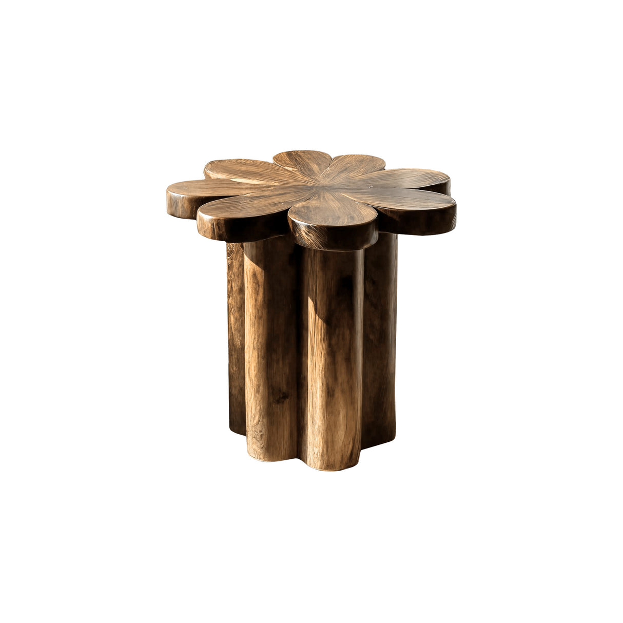 Florin Sculpted Solid Wood Side Table