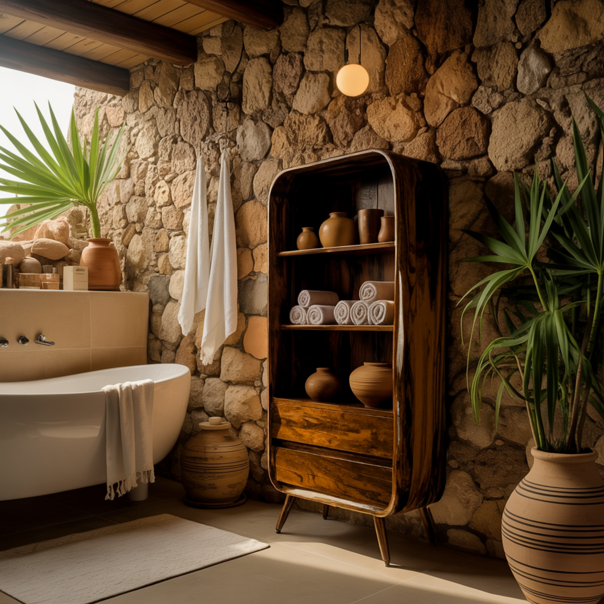 Flowarc Solid Wood Bathroom Cabinet