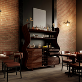 Flowcrest Sculpted Solid Wood Bar Cabinet - Timberustic Bar Cabinet