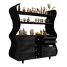 Flowcrest Sculpted Solid Wood Bar Cabinet Black - Timberustic Bar Cabinet
