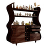 Flowcrest Sculpted Solid Wood Bar Cabinet Dark Walnut - Timberustic Bar Cabinet