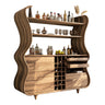 Flowcrest Sculpted Solid Wood Bar Cabinet Natural Oak - Timberustic Bar Cabinet