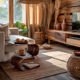 Flowcurve Handcrafted Solid Wood Side Table