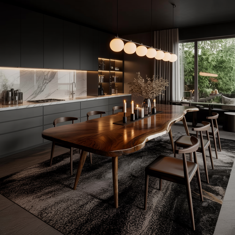 Fillory Design Flowedge Live Edge Solid Wood Dining Table | Organic Modern Dining ...