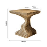 Flowing Solid Live Edge Wood Bedside Table