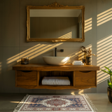 Flowline Solid Wood Floating Bathroom Vanity With Drawers