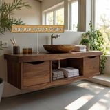 Flowline Solid Wood Floating Bathroom Vanity With Drawers - Timberustic Floating Bathroom Vanity With Drawers