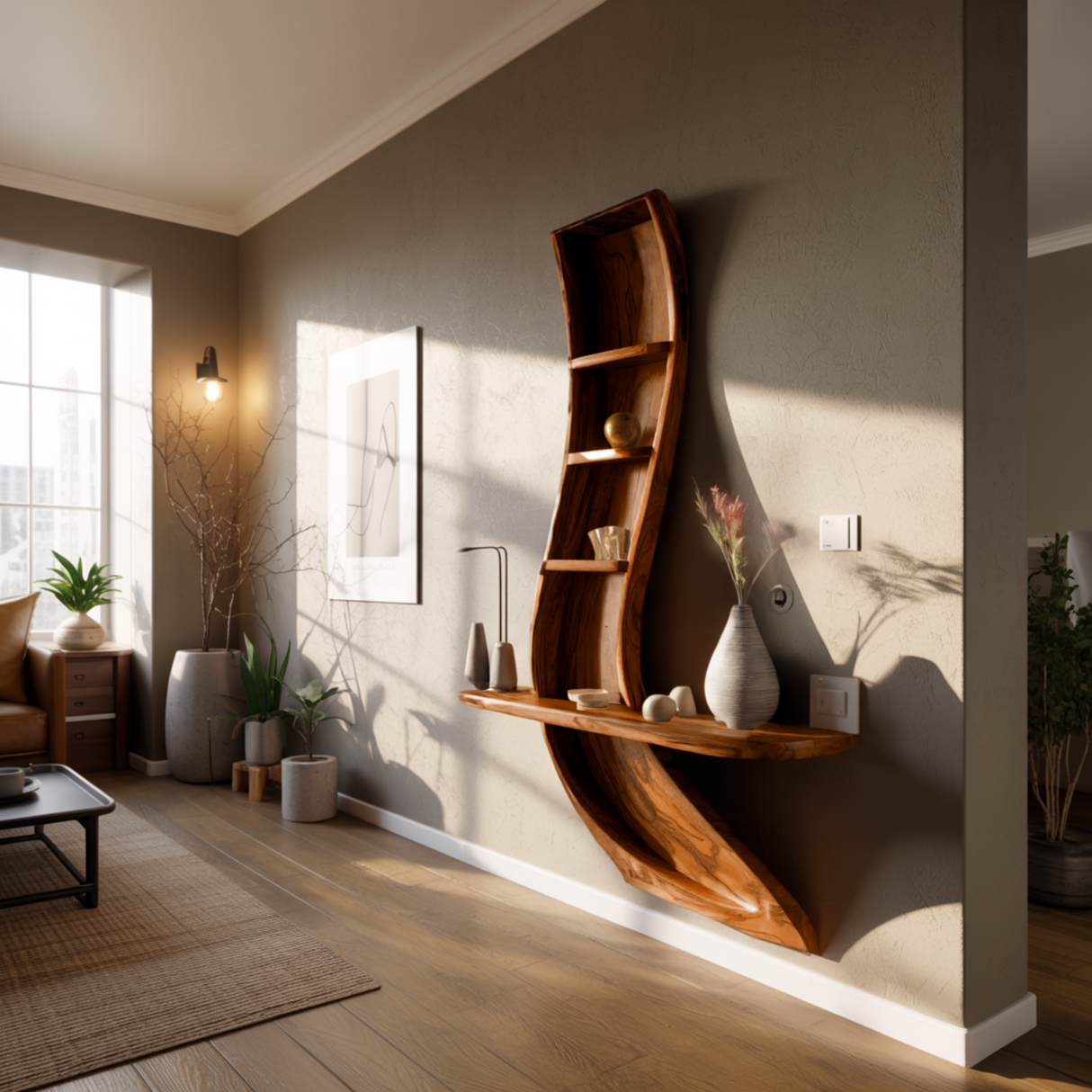 Flowline Solid Wood Floating Display Shelf - Timberustic Display Shelf