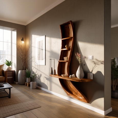 Flowline Solid Wood Floating Display Shelf - Timberustic Display Shelf