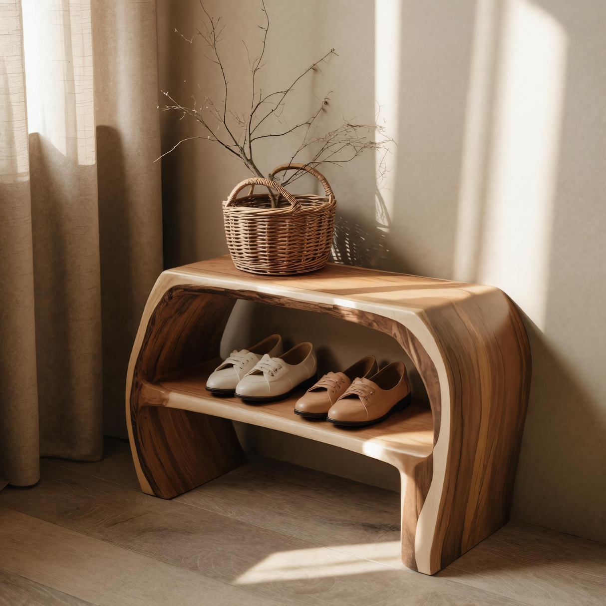 Flowline Solid Wood Shoe Rack - Timberustic Shoe Rack