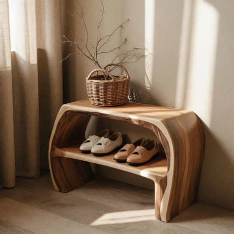 Flowline Solid Wood Shoe Rack - Timberustic Shoe Rack