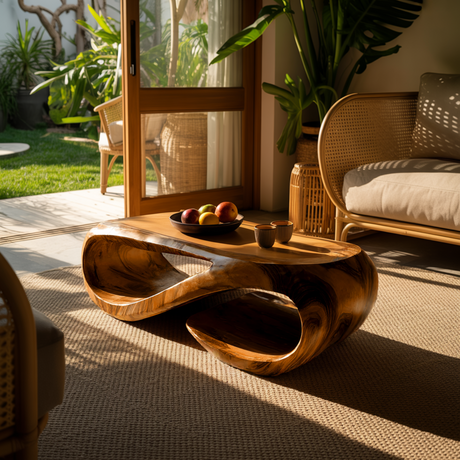 Flowloop Sculpted Solid Wood Coffee Table