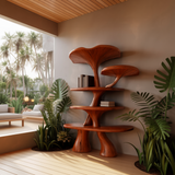 Fora Sculpted Natural Hardwood Mushroom Bookshelf