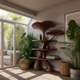 Fora Sculpted Natural Hardwood Mushroom Bookshelf