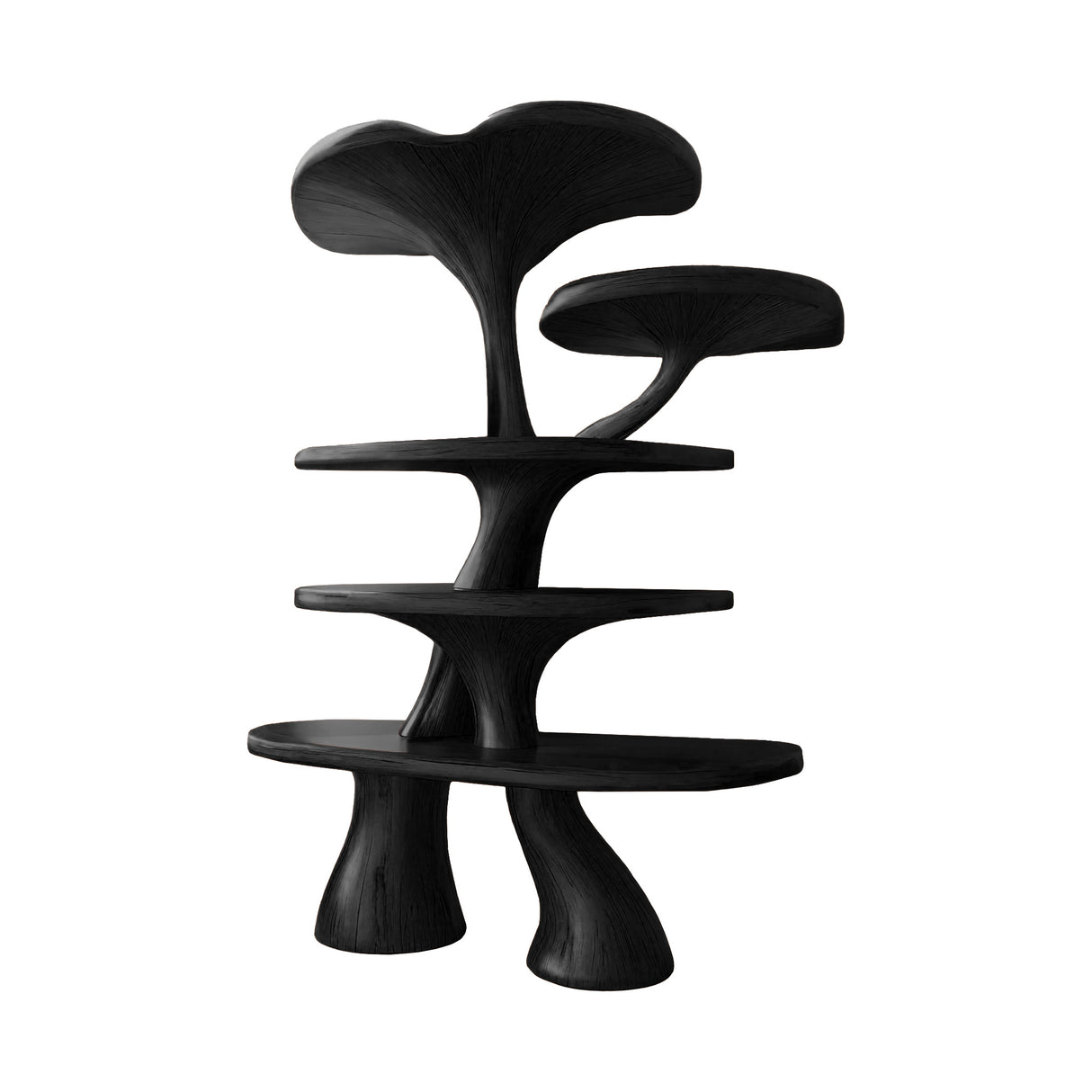 Fora Sculpted Natural Hardwood Mushroom Bookshelf