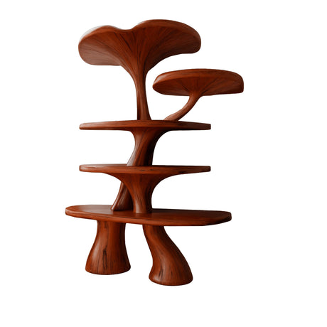 Fora Sculpted Natural Hardwood Mushroom Bookshelf
