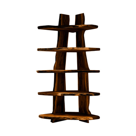 Forestline Live Edge Solid Wood Corner Bookshelf
