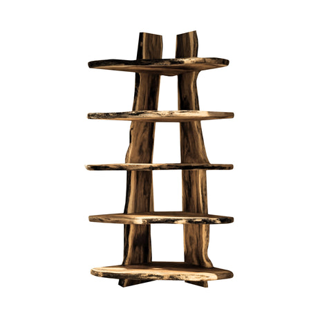 Forestline Live Edge Solid Wood Corner Bookshelf