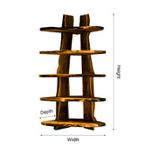 Forestline Live Edge Solid Wood Corner Bookshelf