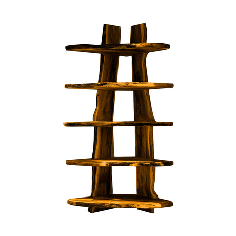 Forestline Live Edge Solid Wood Corner Bookshelf