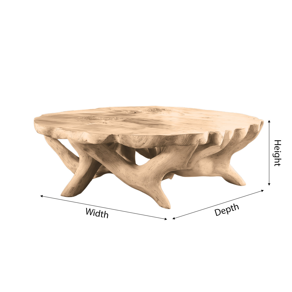 Frostroot Handcrafted Solid Wood Coffee Table - Timberustic Coffee Table