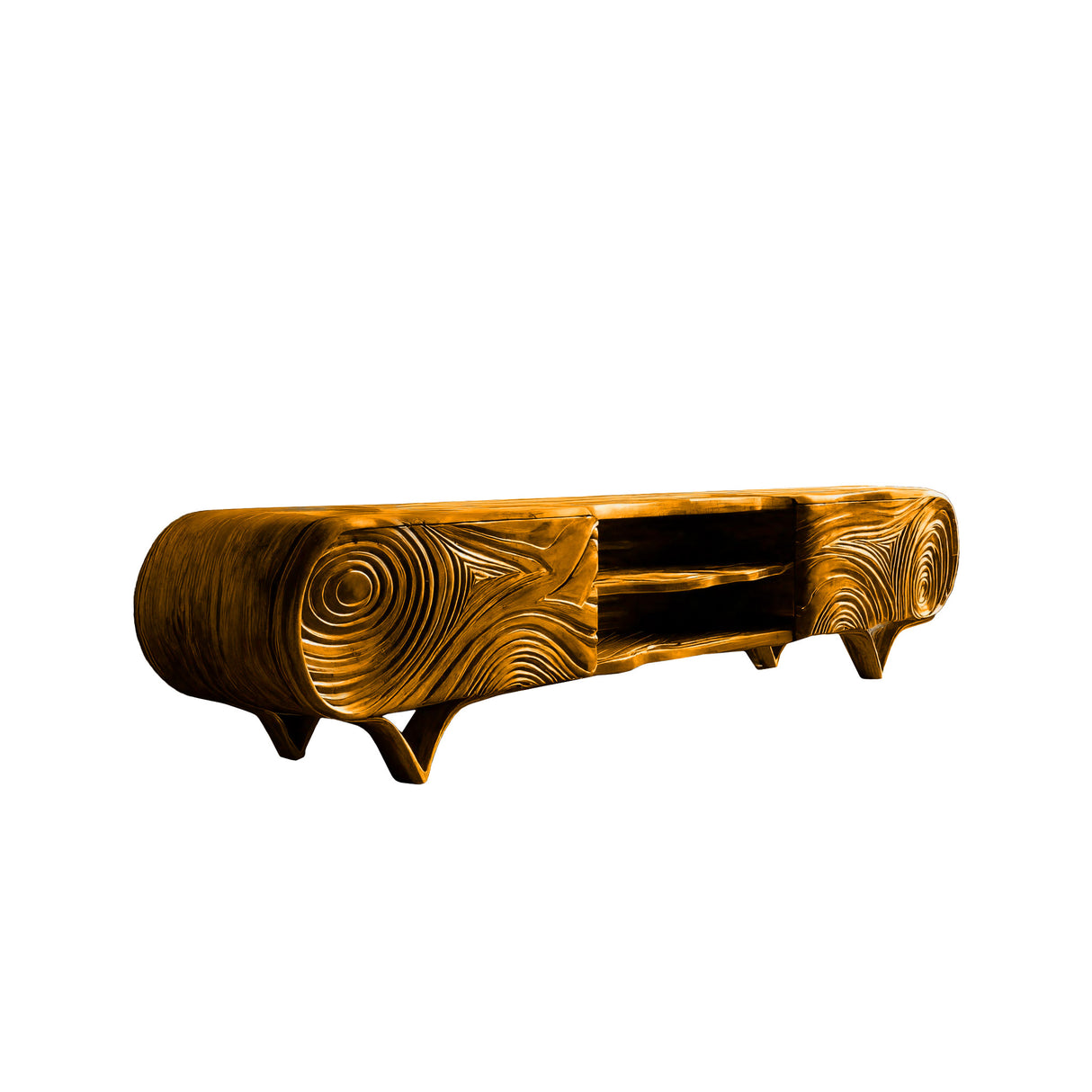 Graincrest Carved Wood Grain TV Cabinet