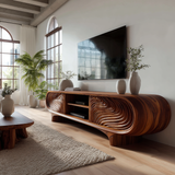 Graincrest Waveflow Carved Wood Grain TV Cabinet