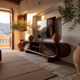 Graincrest Waveflow Carved Wood Grain TV Cabinet