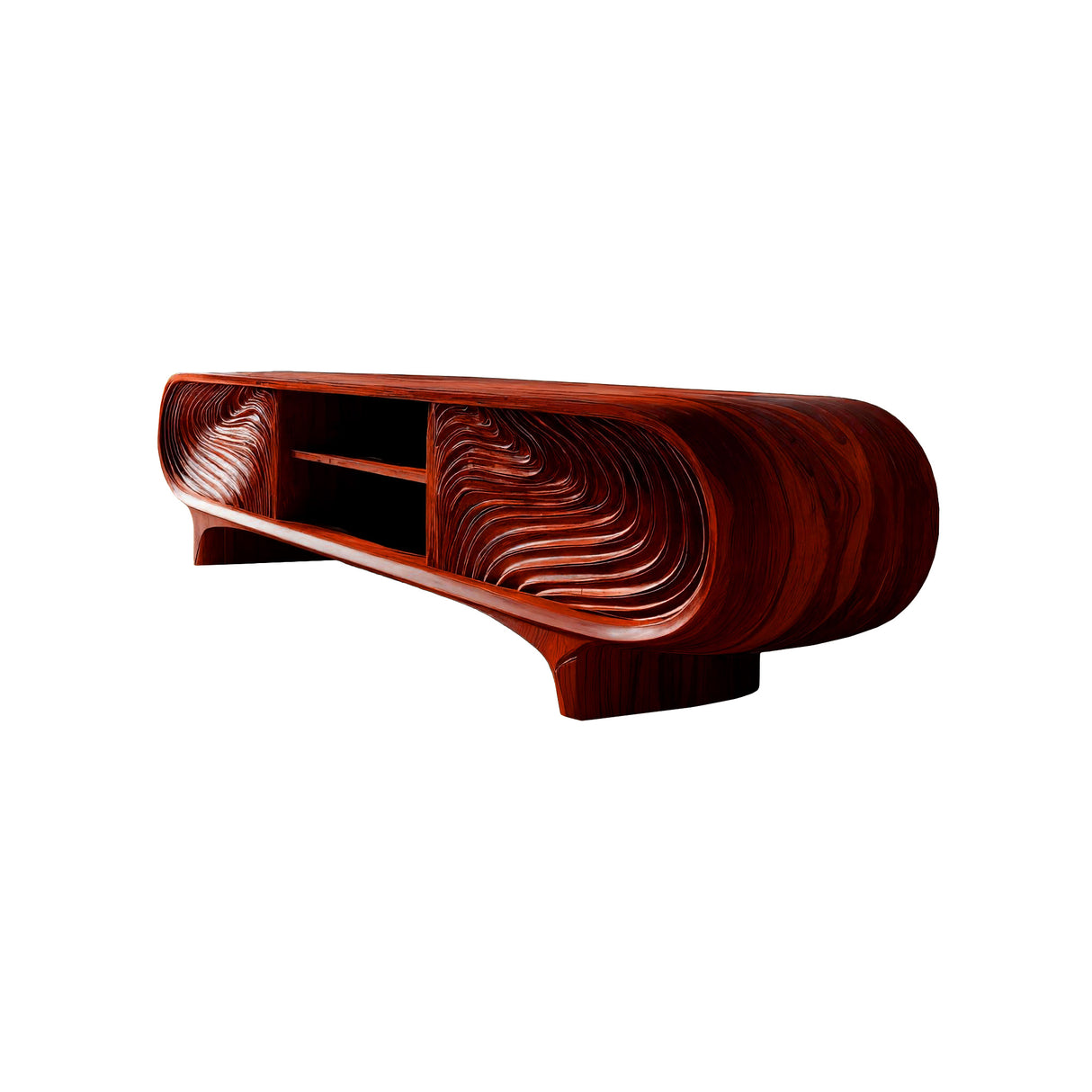 Graincrest Waveflow Carved Wood Grain TV Cabinet