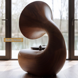 Gramora Sculpted Solid Wood Record Player Stand