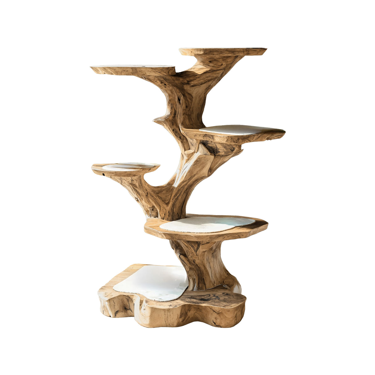 Grovia Sculpted Solid Wood Tree-Inspired Cat Tree Shelf Natural Oak - Timberustic Tree-Inspired Cat Tree Shelf