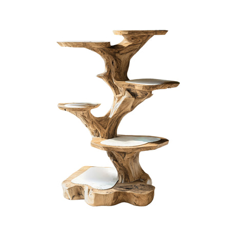Grovia Sculpted Solid Wood Tree-Inspired Cat Tree Shelf Natural Oak - Timberustic Tree-Inspired Cat Tree Shelf