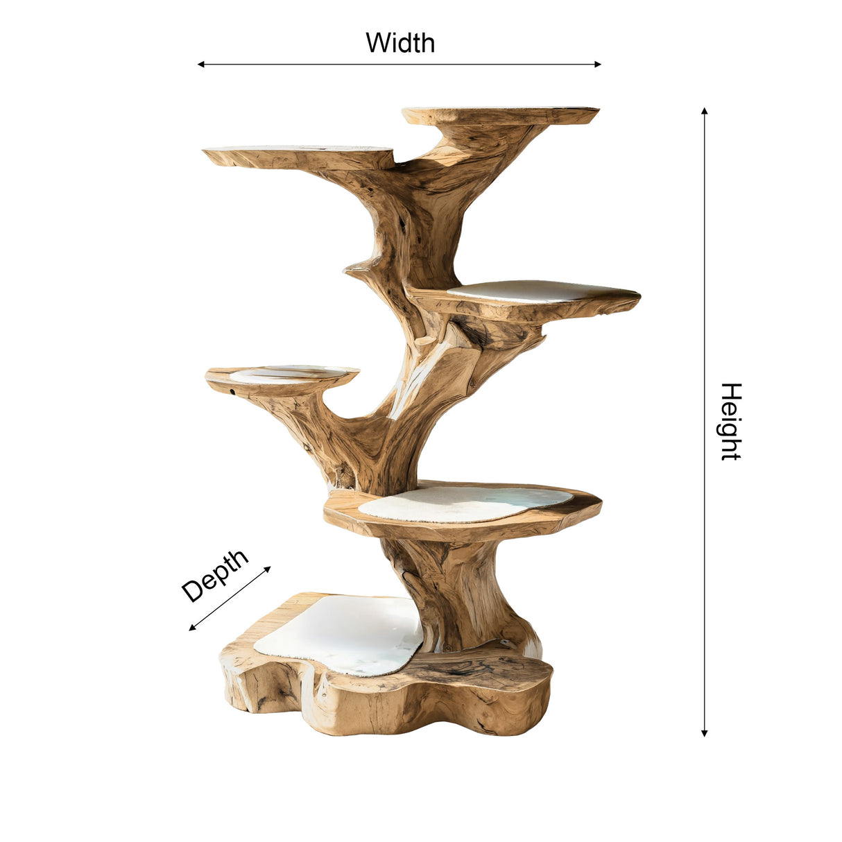 Grovia Sculpted Solid Wood Tree-Inspired Cat Tree Shelf - Timberustic Tree-Inspired Cat Tree Shelf