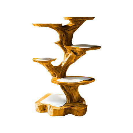 Grovia Sculpted Solid Wood Tree-Inspired Cat Tree Shelf Teak - Timberustic Tree-Inspired Cat Tree Shelf
