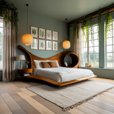 Harmona Organic Flow Solid Wood Headboard and Bed Frame